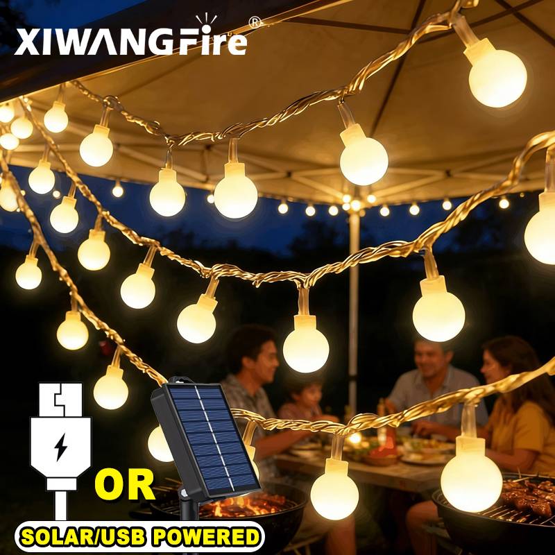 Battery Outdoor Camping - 3-10M Solar/USB/Battery String Lights, Fairy Globe