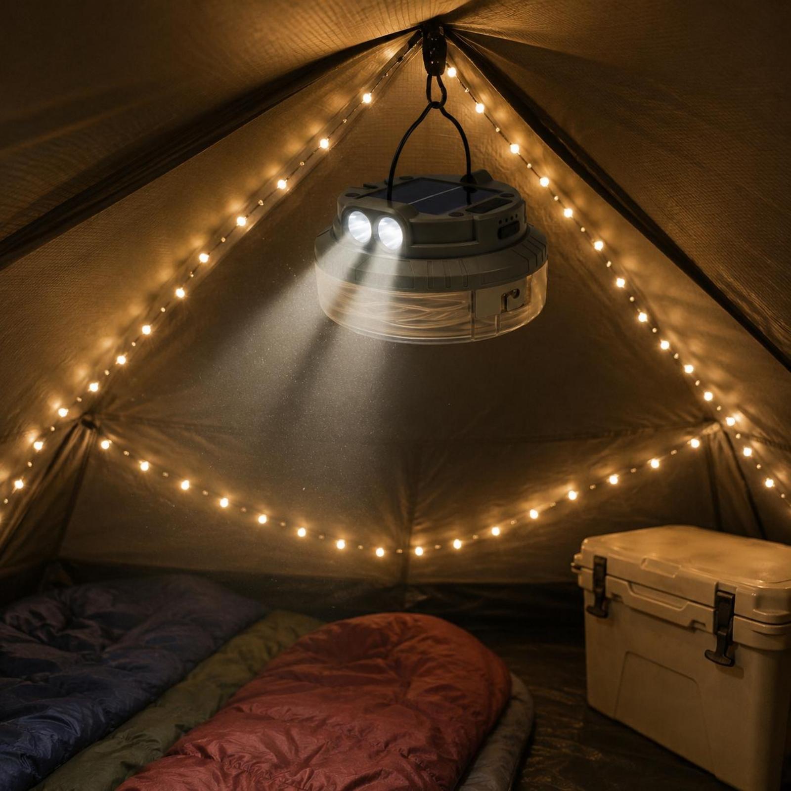 Camping Solar Lantern - Lantern with Twin LED Solar Camping