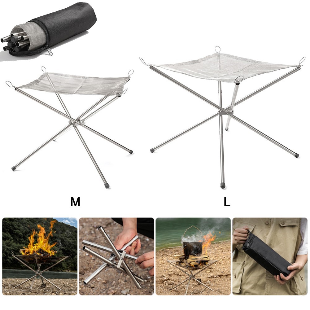 Outdoor Camping Fire Pit - Portable Camping Fire Pit Grill Stainless