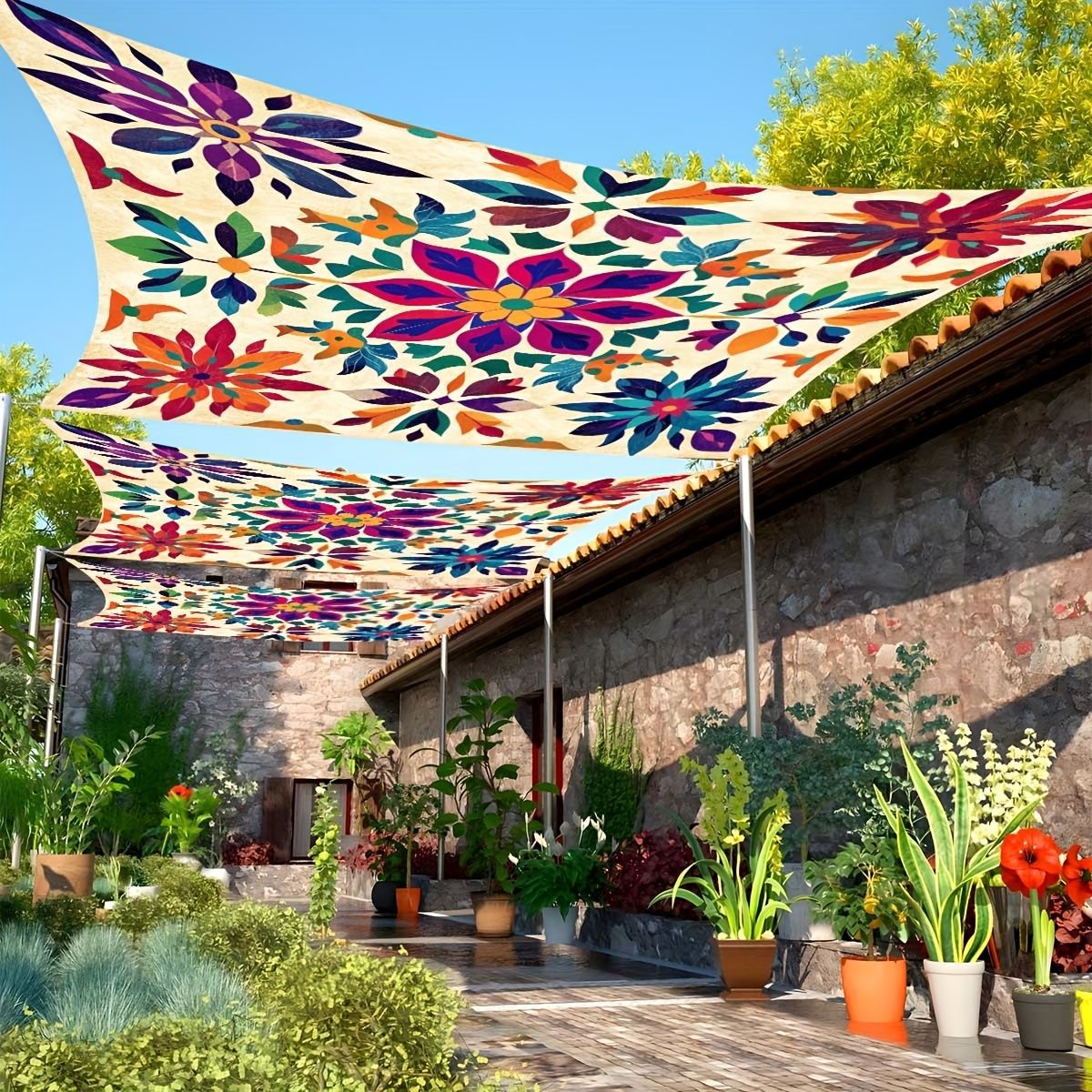 Color Flower Camping Sunshade  - Outdoor Camping Gazebo 评论和价格