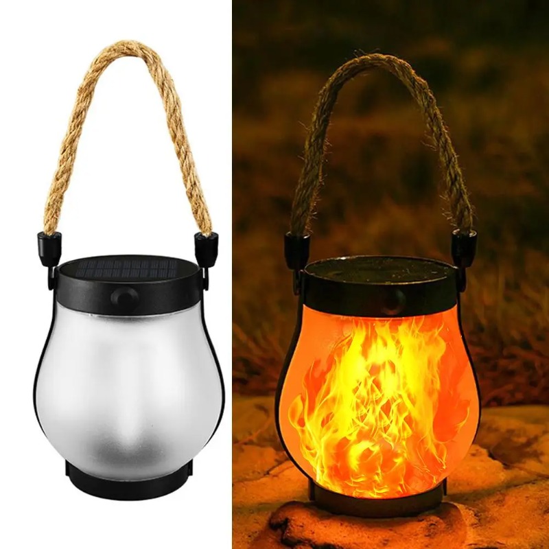 Solar Flame Lamp USB Rechargea - Camping Solar Lantern 评论和价格