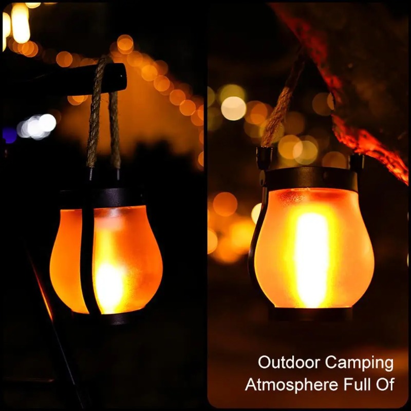 Solar Flame Lamp USB Rechargea - Camping Solar Lantern 评论和价格