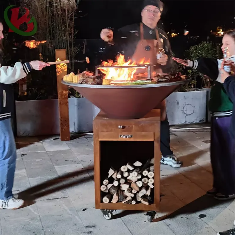 80cm Corten Steel Fire Pit BBQ - Outdoor Camping Fire Pit 评论和价格