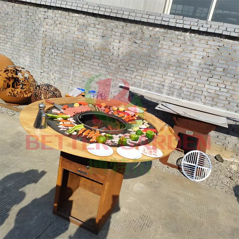 80cm Corten Steel Fire Pit BBQ - Outdoor Camping Fire Pit 评论和价格
