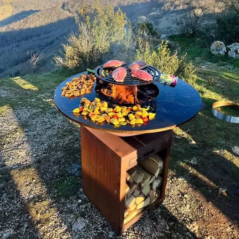 80cm Corten Steel Fire Pit BBQ - Outdoor Camping Fire Pit 评论和价格