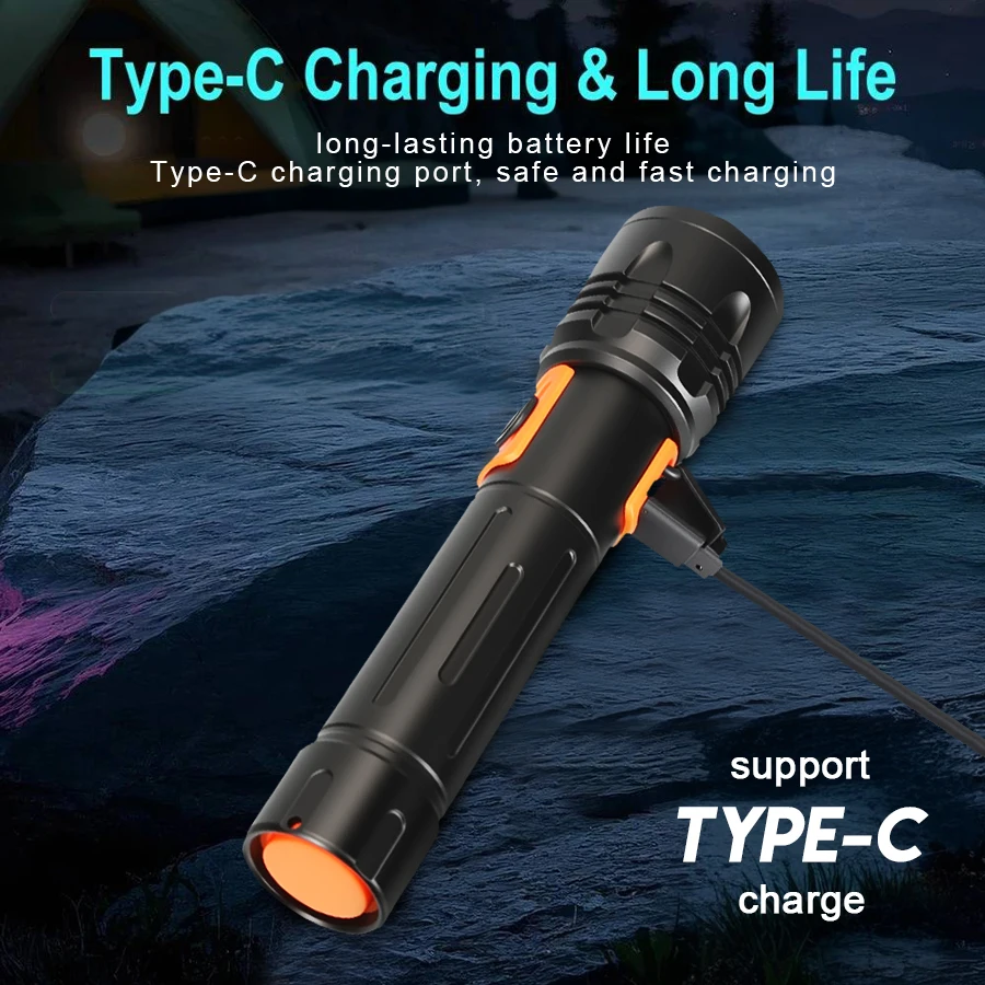 High Power LED Flashlight USB  - Outdoor Camping Lantern 评论和价格