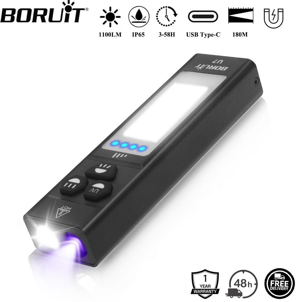 BORUiT U7 UV LED EDC Flashligh - Battery Outdoor Camping 评论和价格