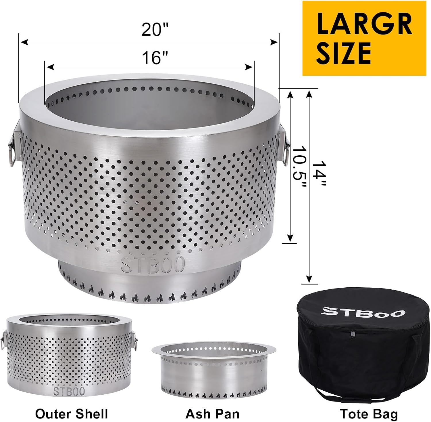 20Inch Large Firepit - Fire Pi - Outdoor Camping Fire Pit 评论和价格