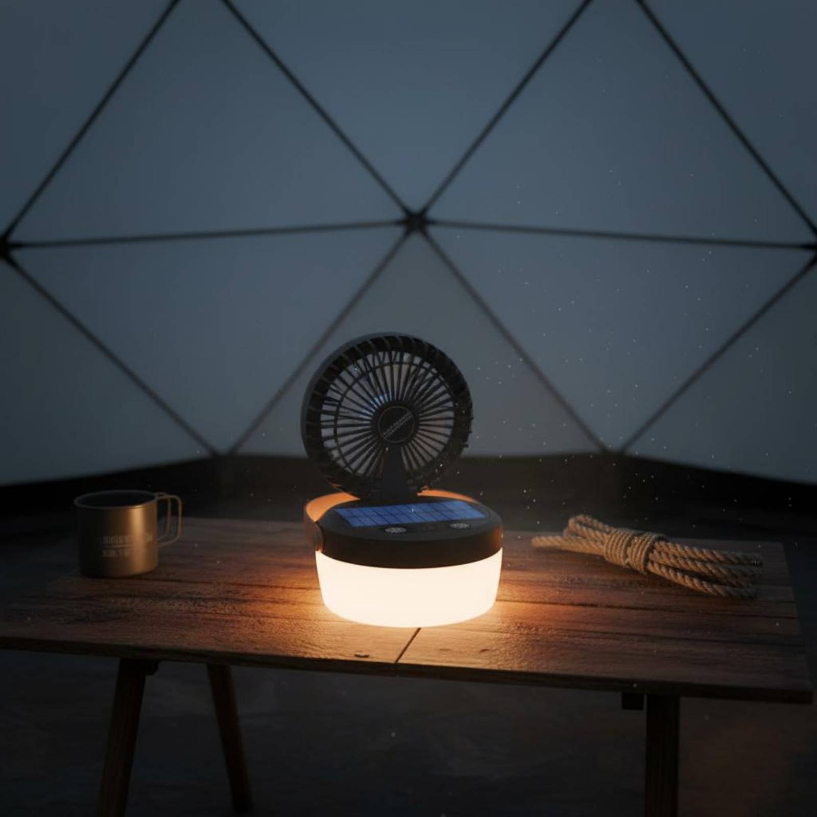 Solar Camping Fan Lantern Fold - Camping Solar Lantern 评论和价格