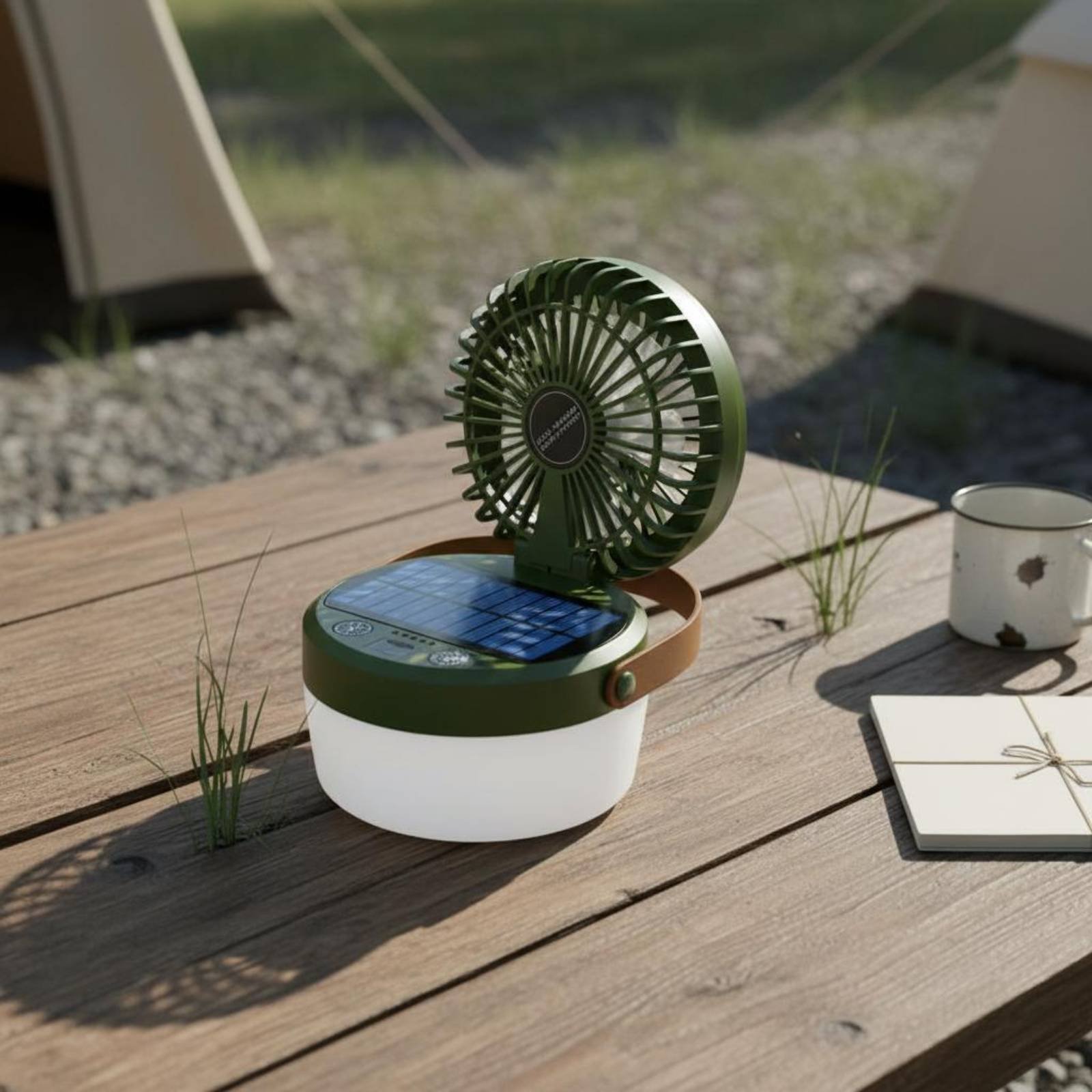 Solar Camping Fan Lantern Fold - Camping Solar Lantern 评论和价格