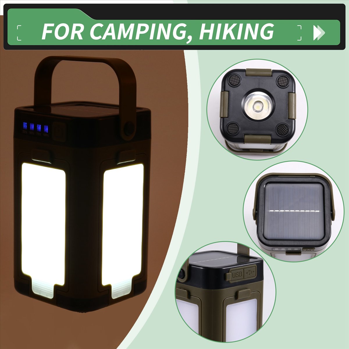 X08A Foldable LED Camping Lant - Camping Solar Lantern 评论和价格