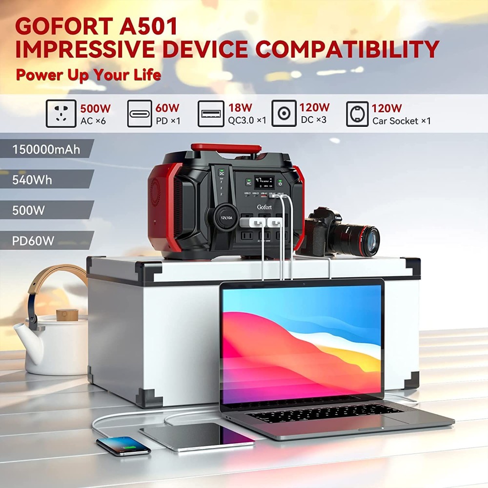 Portable Power Station 540Wh/5 - Outdoor Camping Outlet 评论和价格