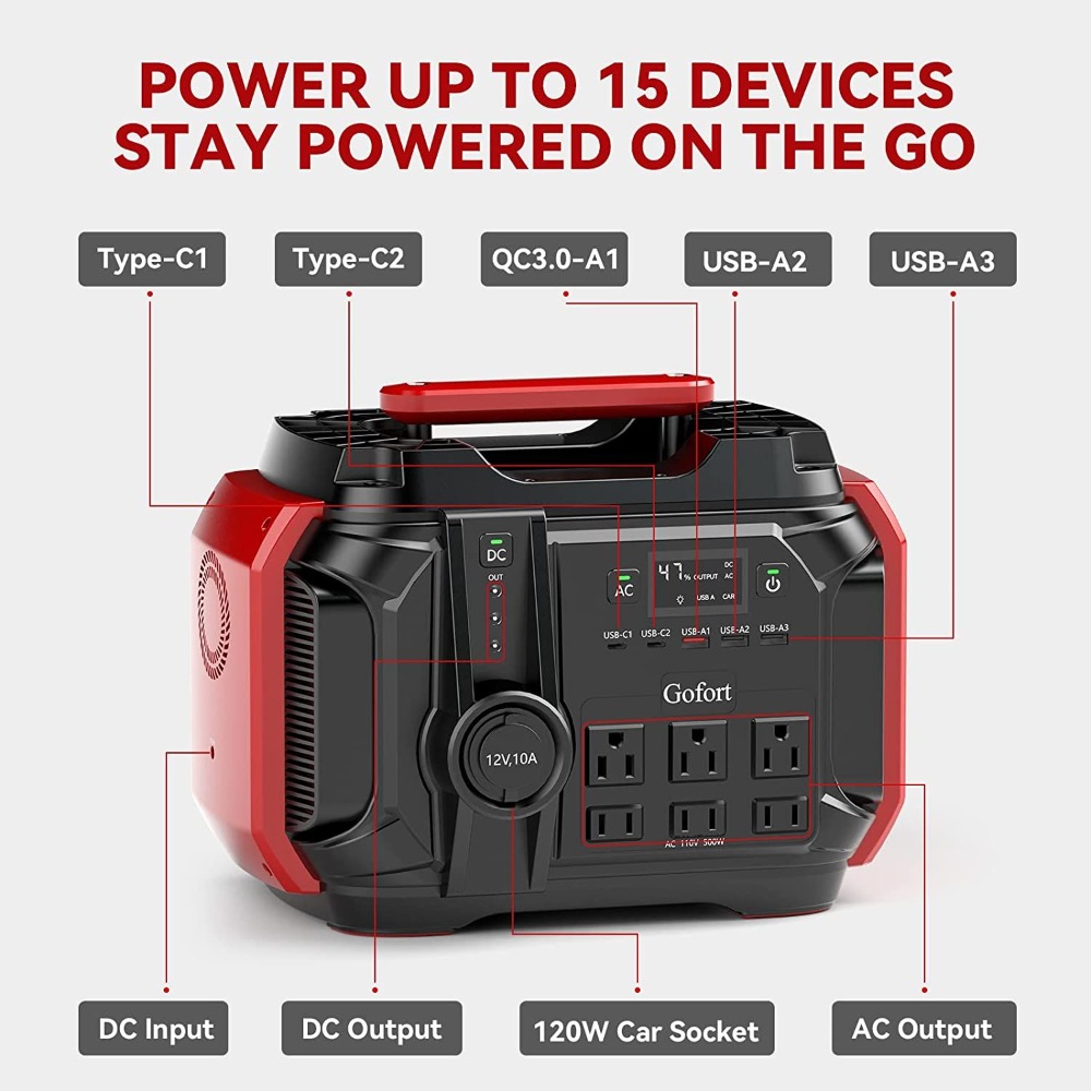 Portable Power Station 540Wh/5 - Outdoor Camping Outlet 评论和价格